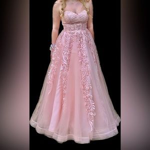 Jovani Women’s Pink Long Prom Dress